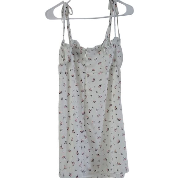 Lulus Be a Wildflower White Floral Print Tie-Strap Mini Dress Size Large - Picture 5 of 9